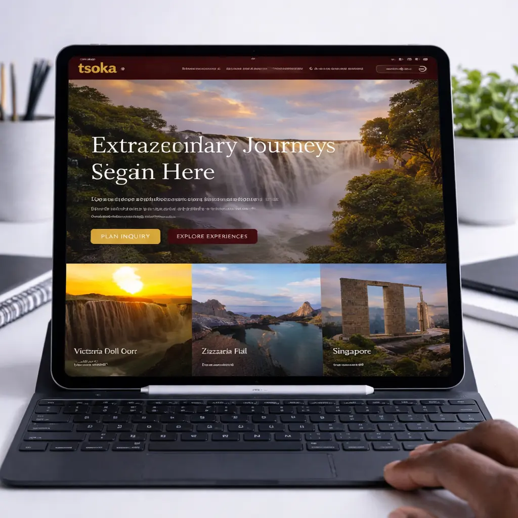 Tsoka Travel website showcase - Travel and tourism booking platform